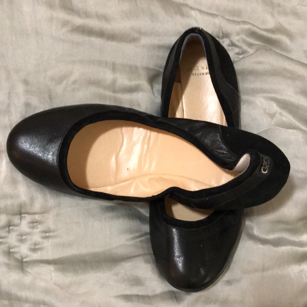 Cole Haan Black-leather Ballet Flats